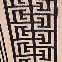 Sleeveless Striped Greek Key Polo Sweater Dress