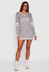 Sweater Dress with New York Graphic