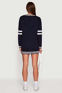 Womens Sweater Dress with New York Graphic,