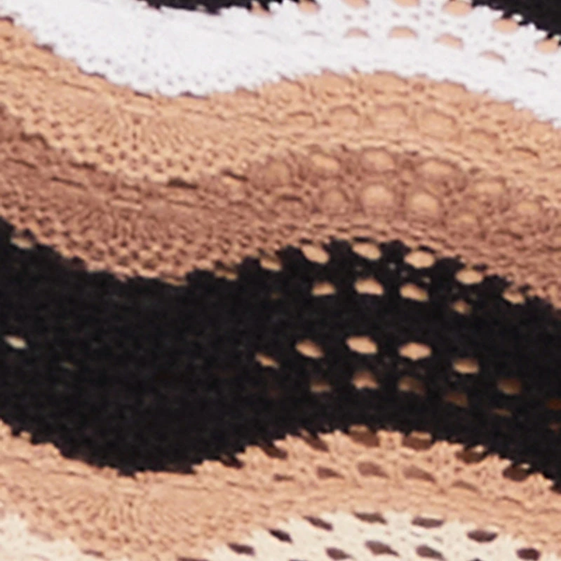 Wavy Stripe Crochet Halter Dress