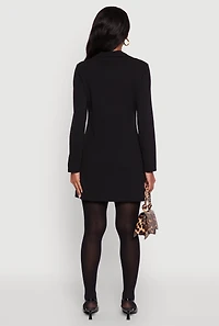 Womens Double Breasted Captains Blazer Dress, Black, Size XL