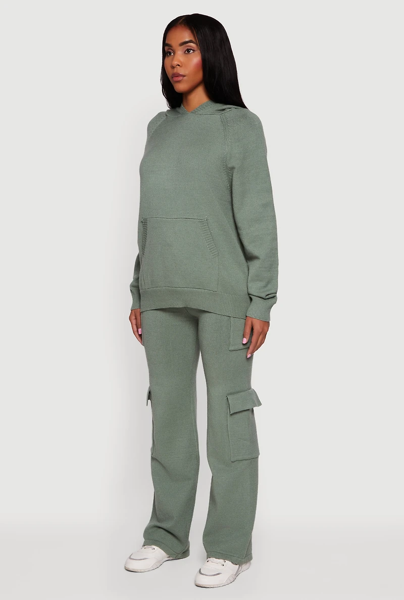 Womens Kangaroo Pocket Pullover Sweater Hoodie,