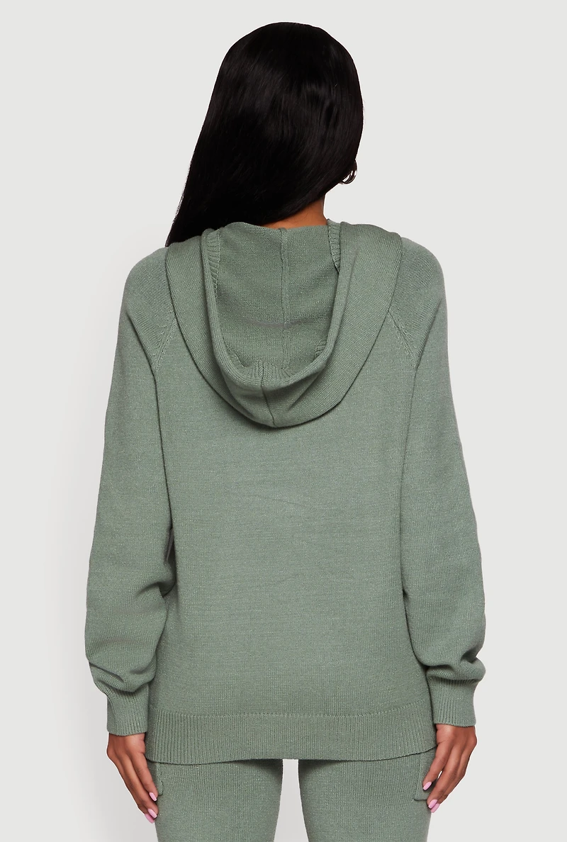 Womens Kangaroo Pocket Pullover Sweater Hoodie,