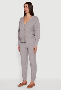 Womens Drop Shoulder Button Front Cardigan, S