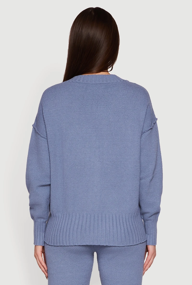 Womens Drop Shoulder Button Front Cardigan,