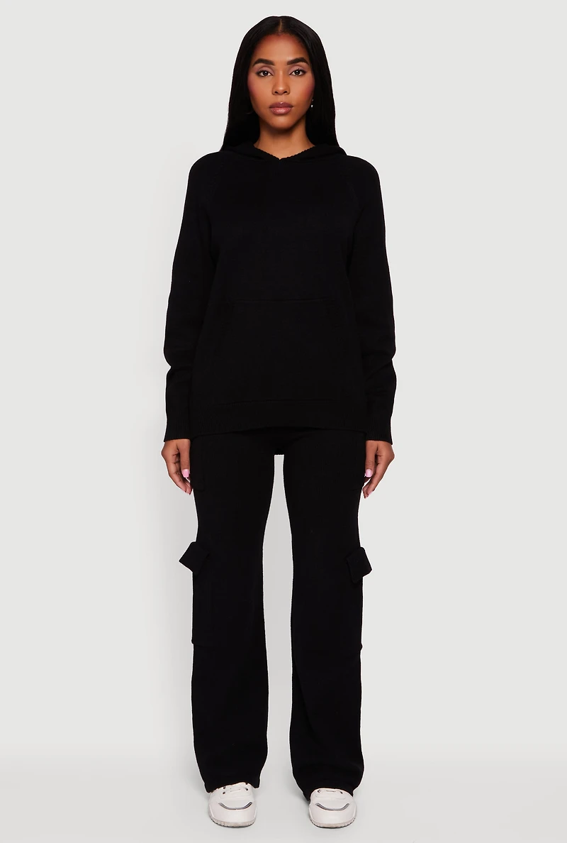 Drawstring Waist Straight Leg Utility Sweatpants