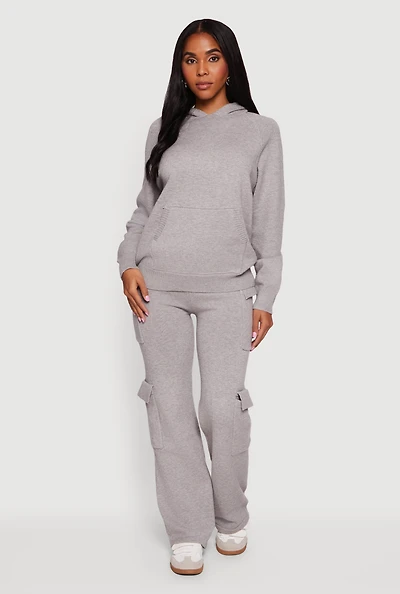Drawstring Waist Straight Leg Utility Sweatpants
