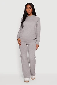 Drawstring Waist Straight Leg Utility Sweatpants
