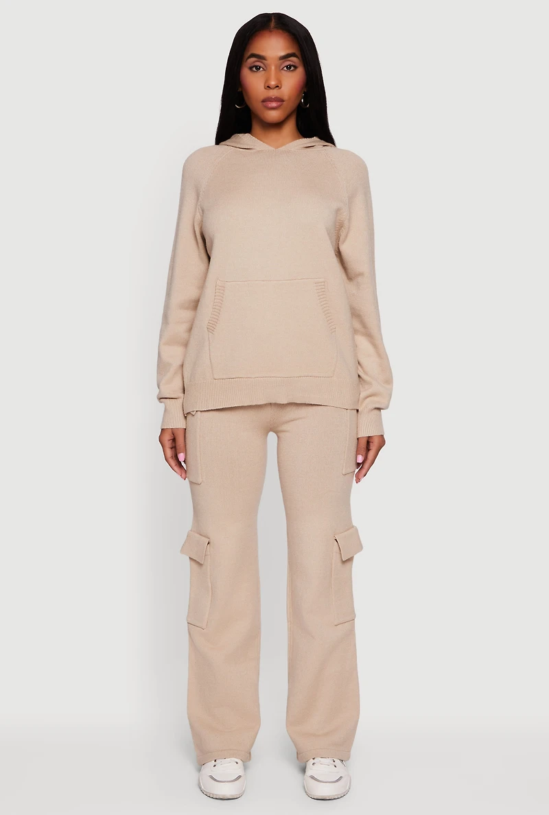 Drawstring Waist Straight Leg Utility Sweatpants