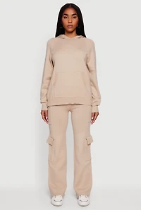 Drawstring Waist Straight Leg Utility Sweatpants