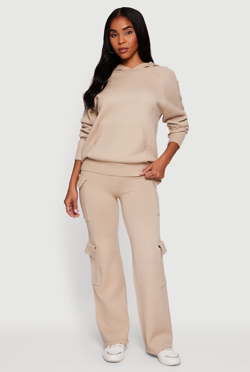 Drawstring Waist Straight Leg Utility Sweatpants
