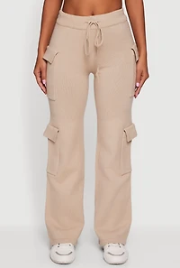 Drawstring Waist Straight Leg Utility Sweatpants