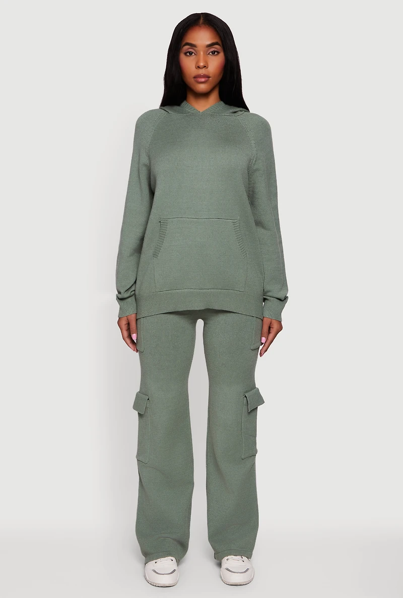 Drawstring Waist Straight Leg Utility Sweatpants