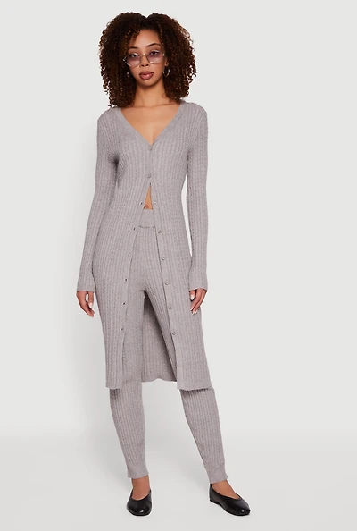 Womens Cable Knit High Waisted Pull On Leggings,