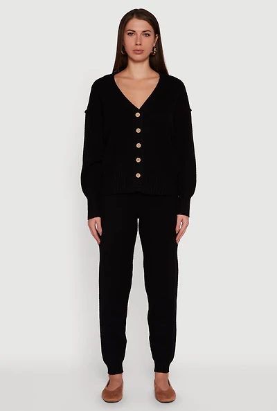 Womens High Waisted Knit Joggers,