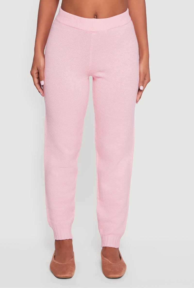 High Waisted Knit Joggers