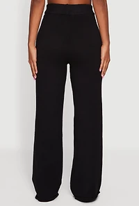 High Wasited Waffle Knit Casual Pants