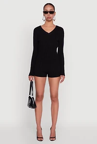 Womens Cable Knit V Neck Hooded Sweater,