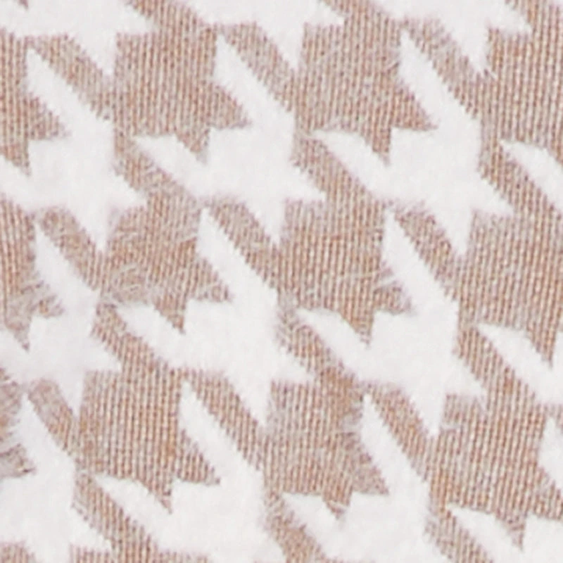 Houndstooth Cropped Sweater with Contrast Trim Collar