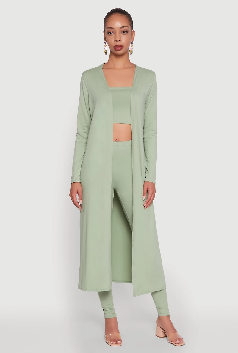 Long Sleeve Side Slit Maxi Duster