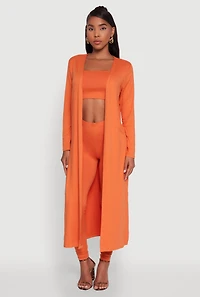 Long Sleeve Side Slit Maxi Duster