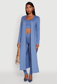 Long Sleeve Side Slit Maxi Duster