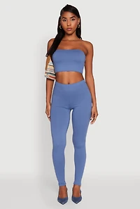 Womens Trendy Solid Cropped Bandeau Top,