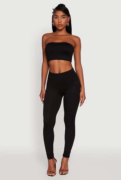Womens Basic Solid Leggings,