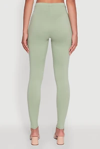 Womens Basic Solid Leggings, Green, Size XL