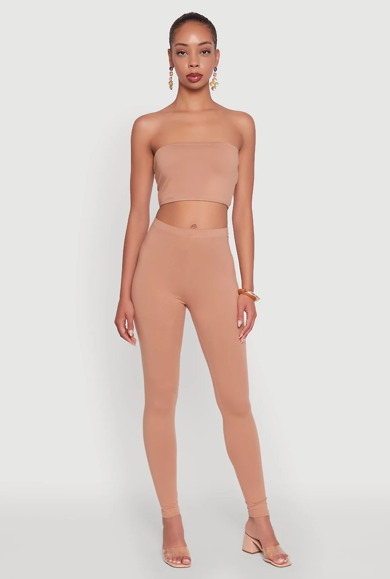 Womens Basic Solid Leggings,