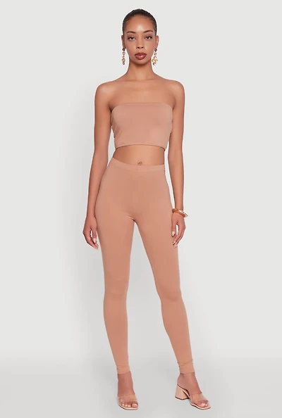 Womens Basic Solid Leggings,