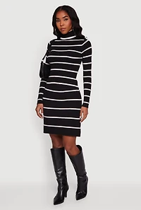 Knitted Striped Pencil Skirt