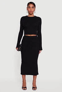 Womens Ribbed Knit Trim Cropped Cable Sweater,