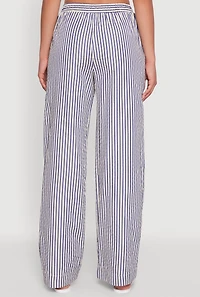 Womens Striped Mid Rise Palazzo Pants, Multi,