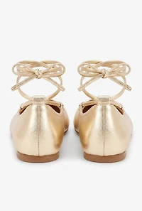 Strappy Lace Up Ballerina Flats