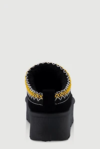 Womens Embroidered Graphic Platform Clogs,