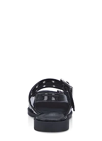 Pointed Toe Buckle Slingback Flats