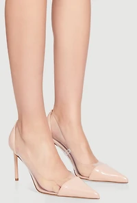 Pointed Toe Clear Side Stiletto Pumps
