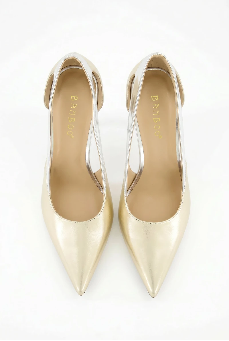 Pointed Toe Cutout Stiletto Pumps