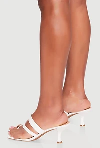 Metallic Detail Toe Loop Spool Heels
