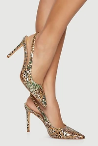 Chain Detail Sling Back High Heels