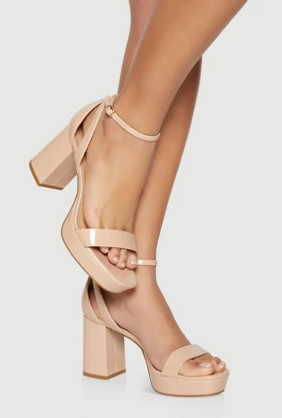 Womens Open Toe Block Heel Sandals,