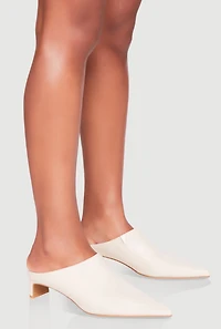 Pointy Toe Low Heel Mules