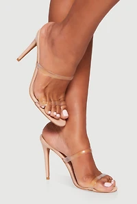 Womens Double Jelly Band Stiletto Heel Pumps,