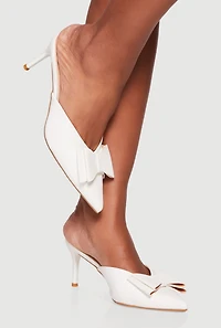 Chic Bow Pointy Toe Stiletto Mules