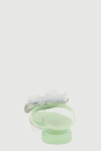 Womens Flower Detail Jelly Thong Sandals, Green,