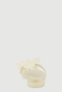 Womens Flower Detail Jelly Thong Sandals, 11
