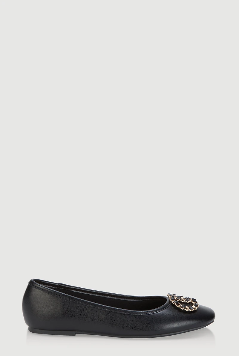 Ornamental Chain Ballet Flats