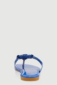 Womens Geometric Pendant Thong Sandals,