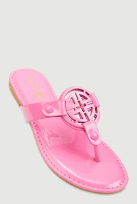 Geometric Pendant Thong Sandals